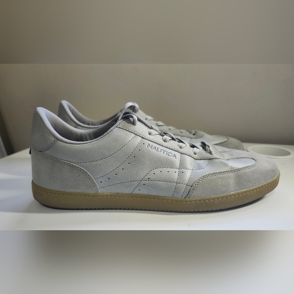 Nautica Men's US 12 Classic Low Top Lace Up Oxford Gray Sneakers Csual - Picture 3 of 10